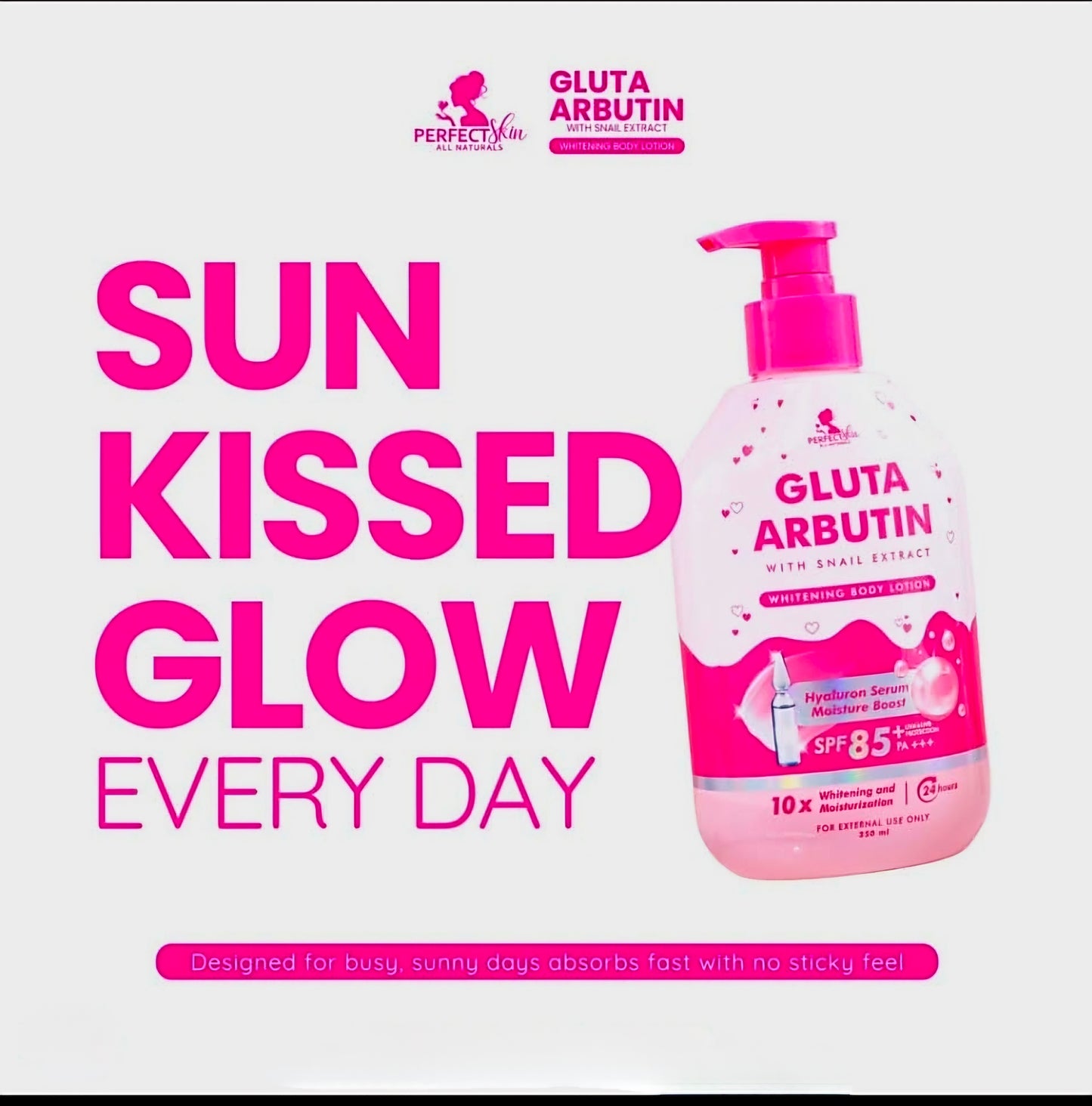 Perfect Skin GLUTA ARBUTIN with SNAIL EXTRACT Whitening Body Lotion SPF85 UVA/UVB PA+++ 250ml