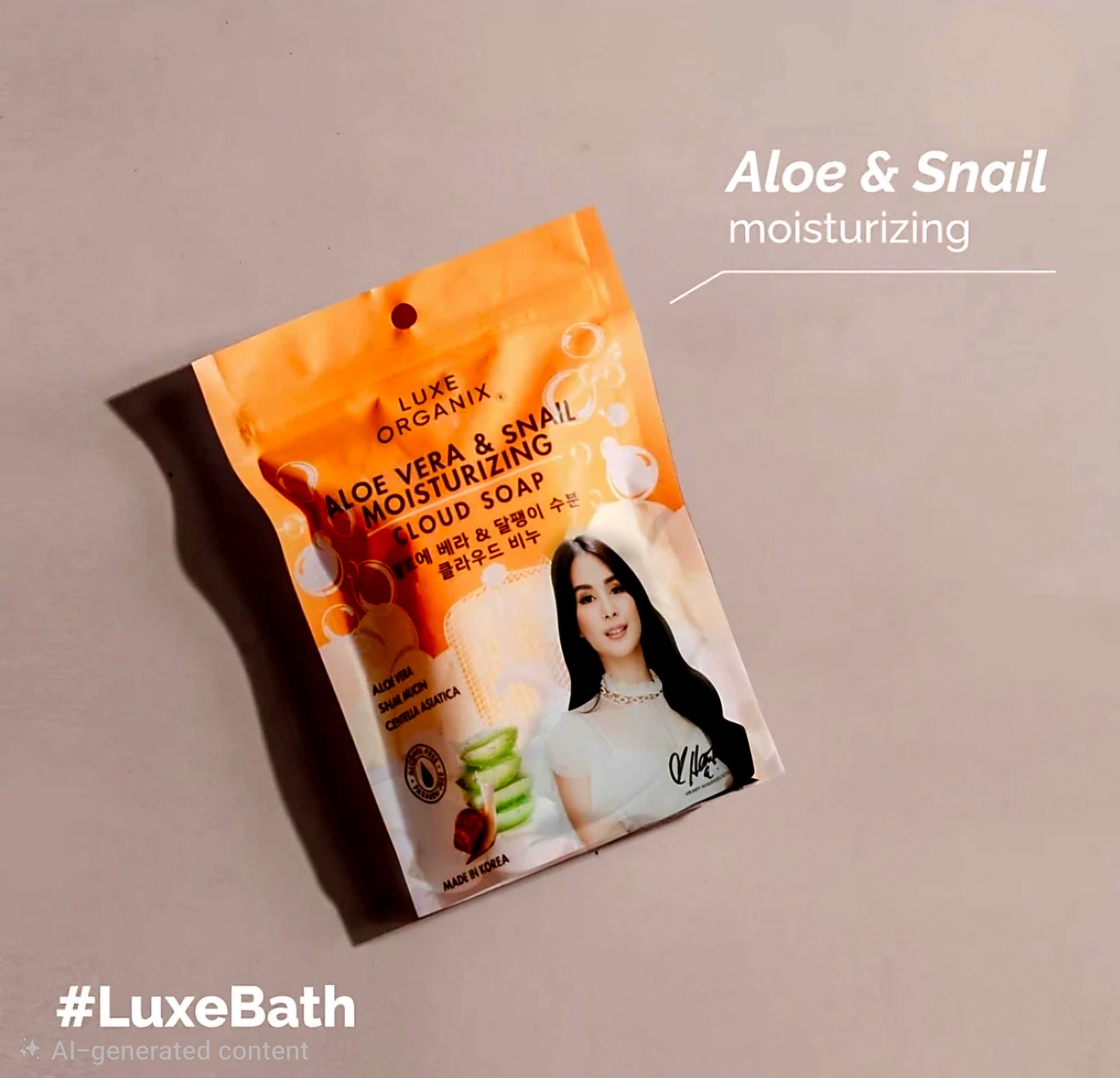 Luxe Organix ALOE VERA & SNAIL Cloud Soap (Foaming Net) 180g SINGLE PACK