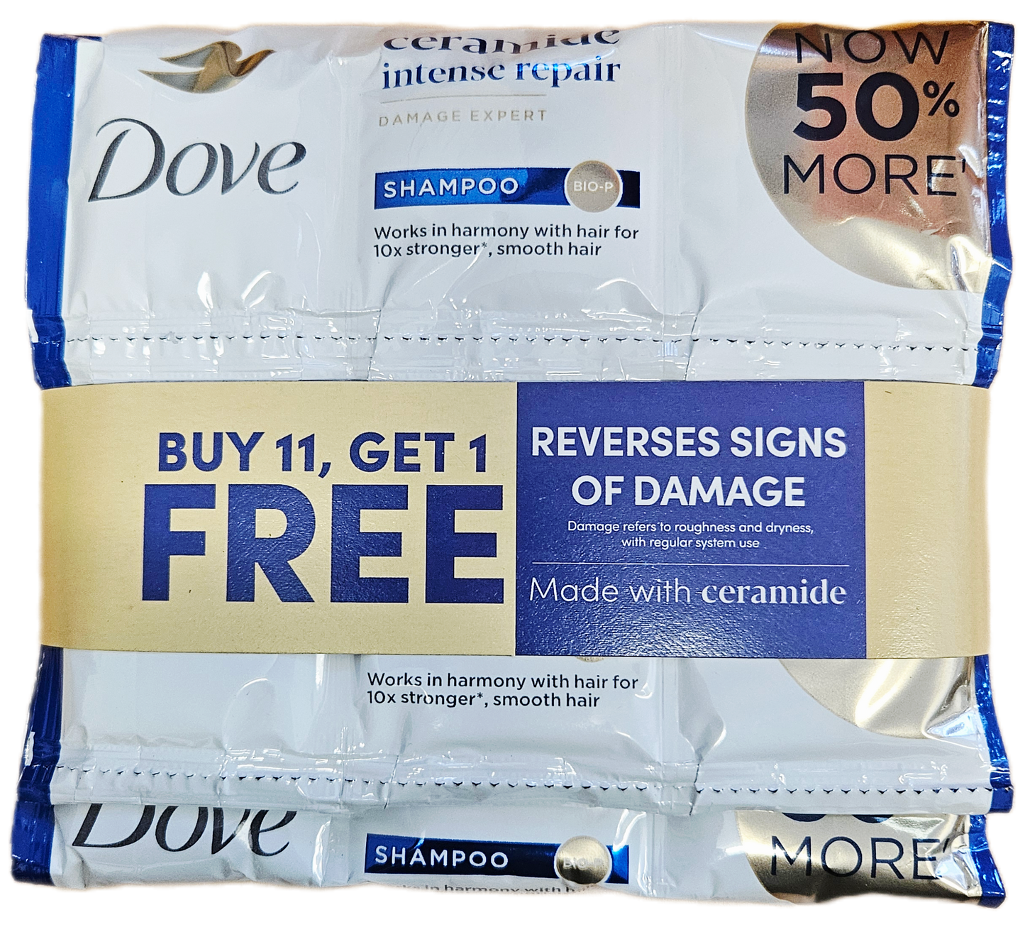 DOVE CERAMIDE INTENSE REPAIR  SHAMPOO 15ML×12 HANGER-SACHETS