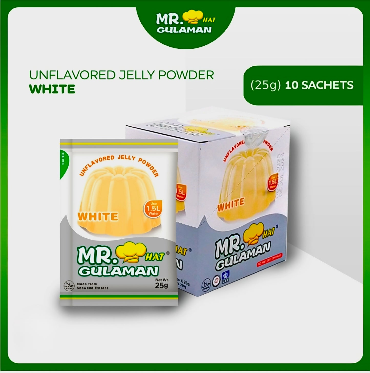 MR HAT UNFLAVORED WHITE GULAMAN 25G×10 BOX