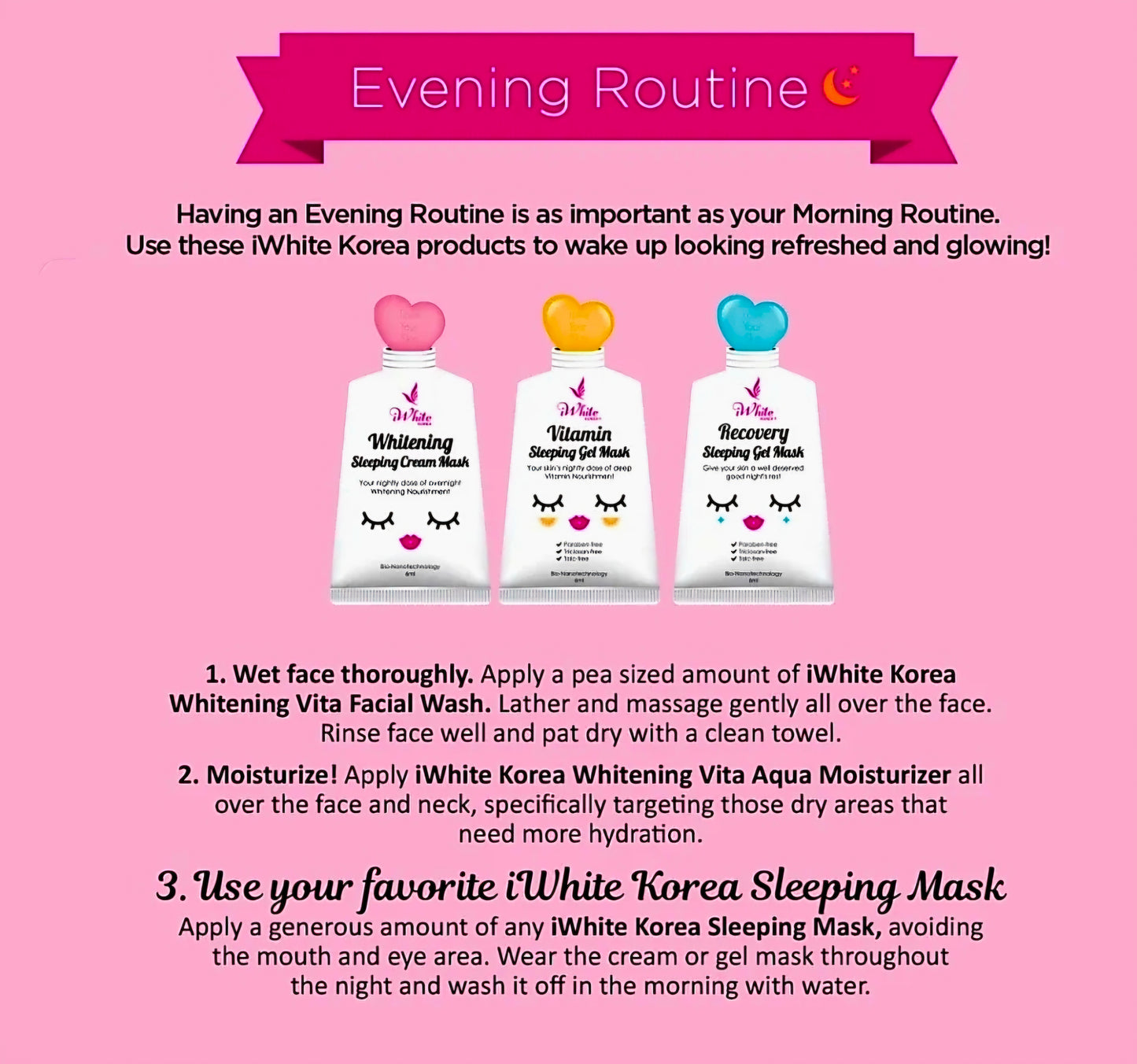 iWhite Korea Whitening SLEEPING CREAM MASK 6ml (Travel Size Sachet)