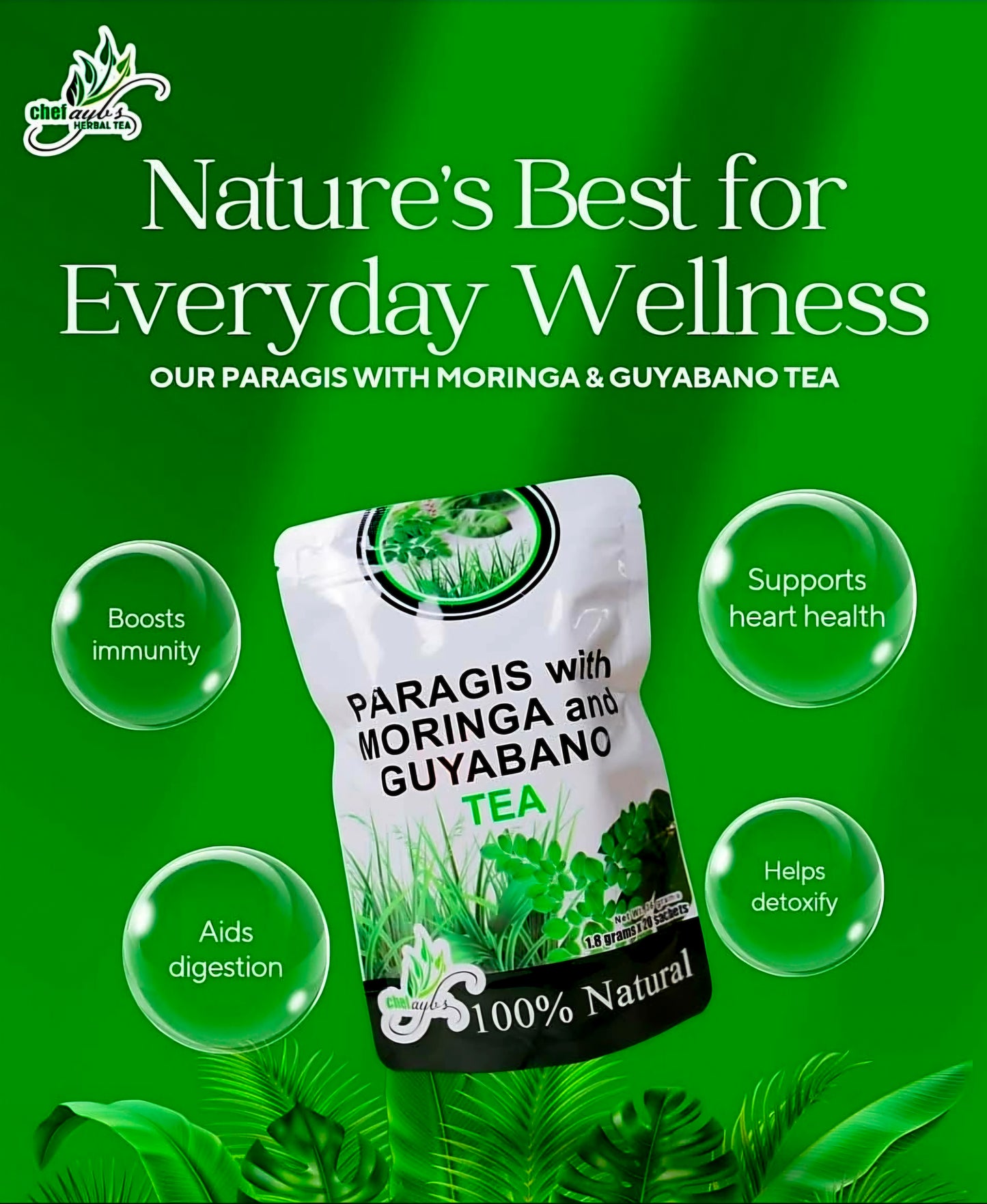 Chef Aybs PARAGIS with MORINGA & GUYABANO TEA 1.8g×20 Teabags