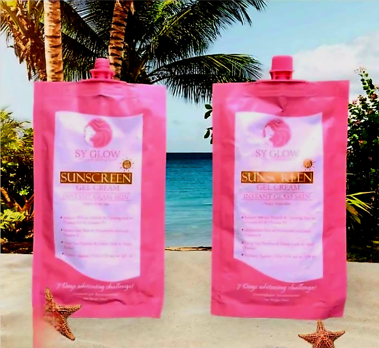 SY GLOW SUNSCREEN Gel Cream Instant Glass Skin SPF40 50ml Resealable Pouch
