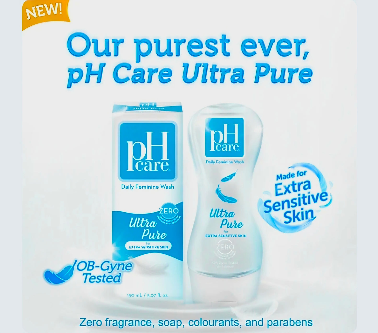 PH CARE Ultra Pure Feminine Wash Extra Senstive Skin 150ml (MEDIUM)