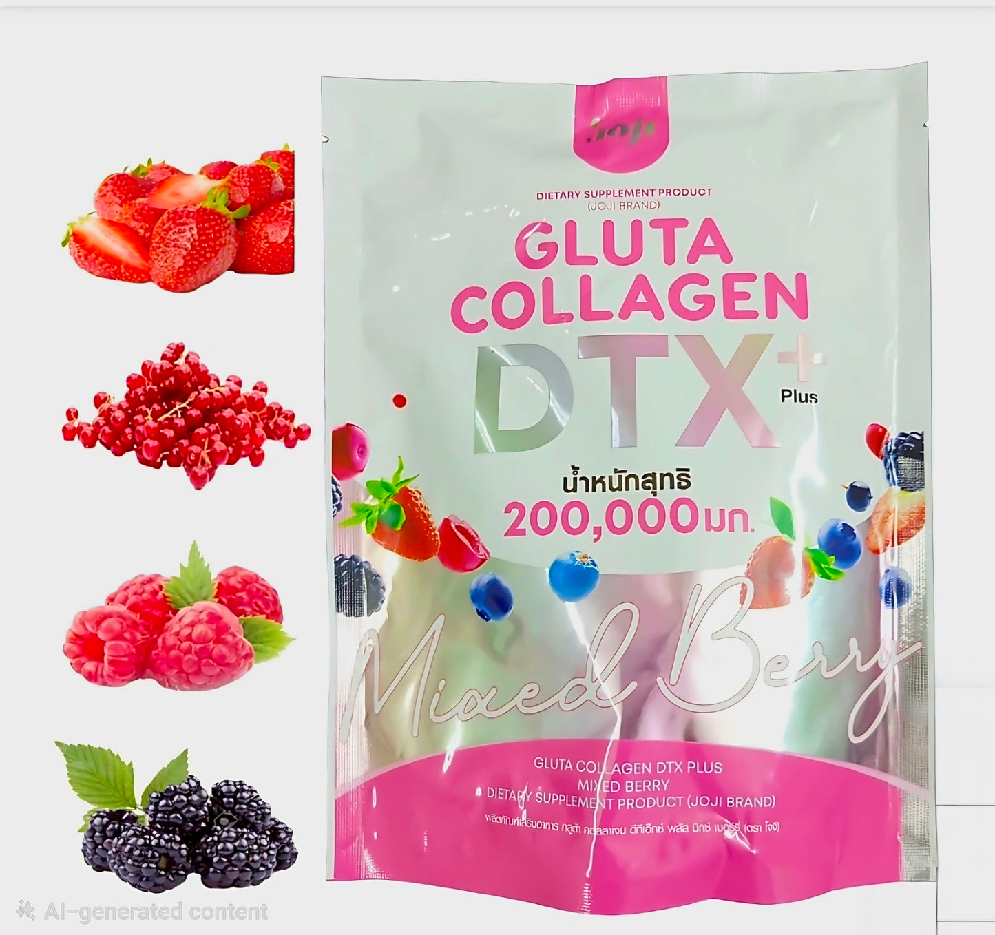 Joji Gluta Collagen DTX PLUS Mixed Berry 200,000mg 10-sachets AUTHENTIC THAILAND