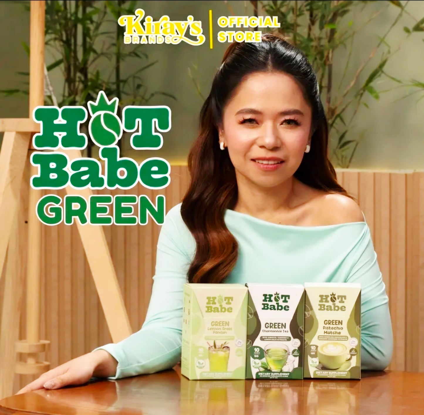 Hot Babe by Kiray Celis GREEN PISTACHIO MATCHA LATTE 18g×10sachets (GREEN  SERIES)