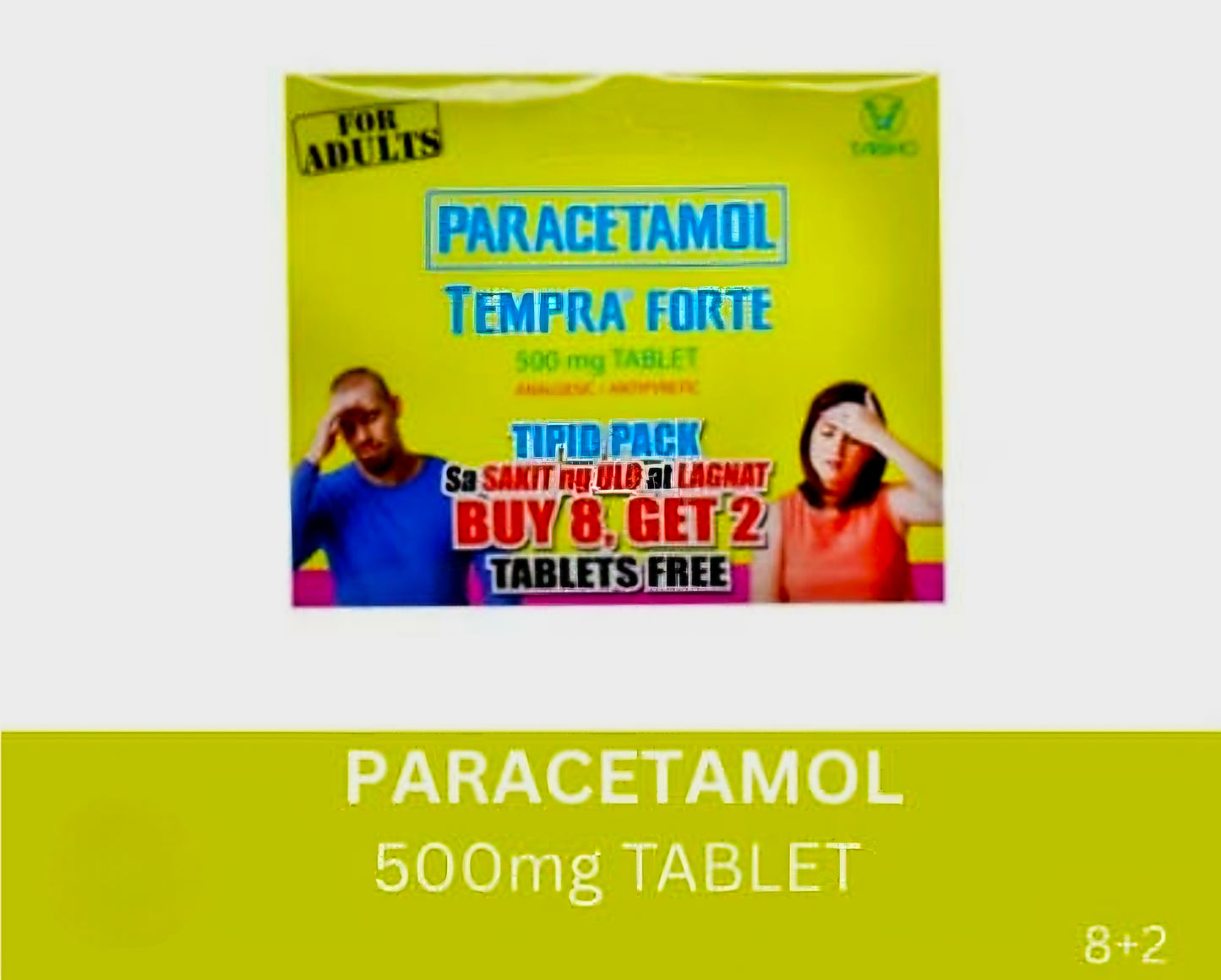 TEMPRA Paracetamol 500g 10-tablets for Adults TIPID PACK