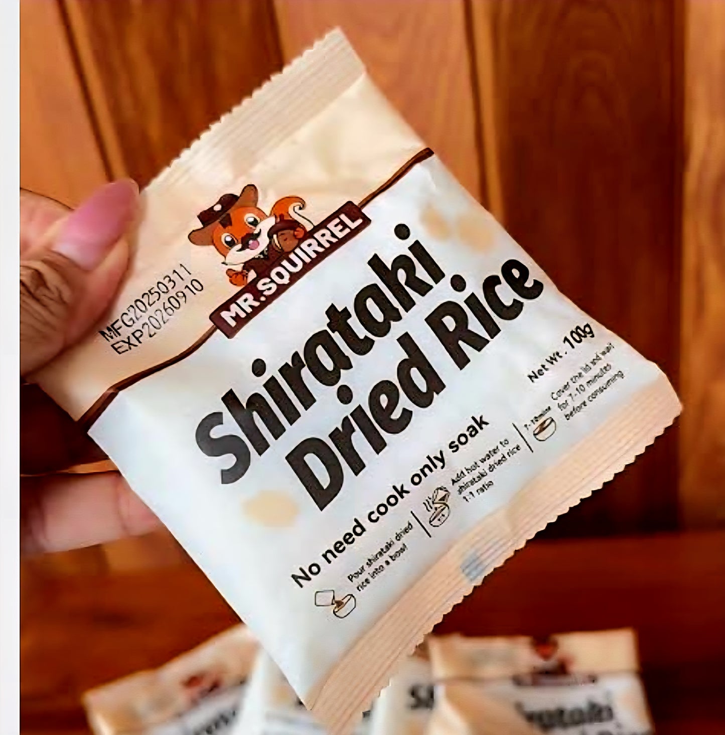 Mr.Squirrel SHIRATAKI DRIED RICE 100g (1-Serve Packet)