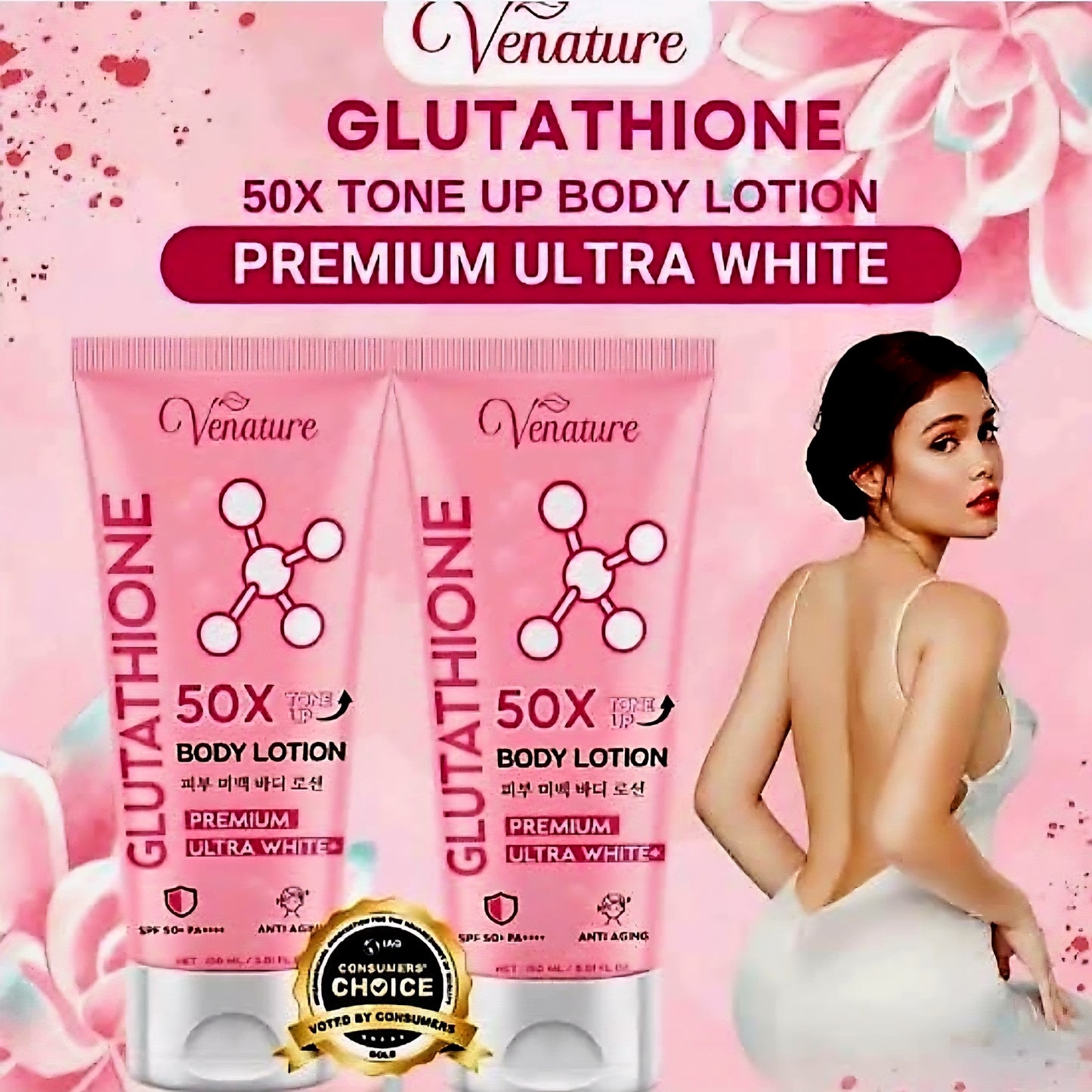 VENATURE 4-in-1 50xGlutathione Premium Ultrawhite Body Lotion 250ml