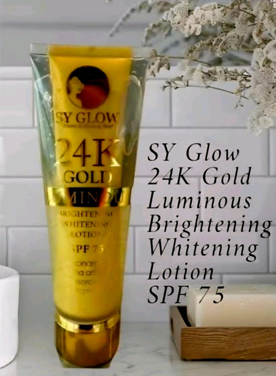 SY GLOW 24K LUMINOUS BRIGHTENING WHITENING LOTION SPF75 250ML