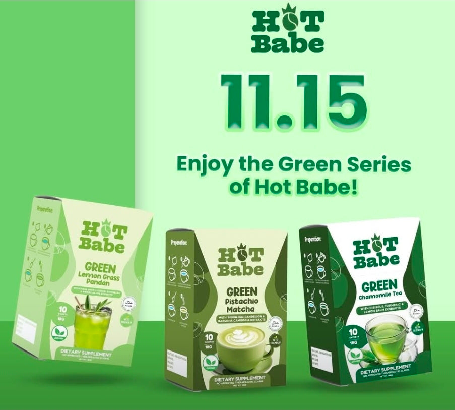Hot Babe by Kiray Celis GREEN PISTACHIO MATCHA LATTE 18g×10sachets (GREEN  SERIES)