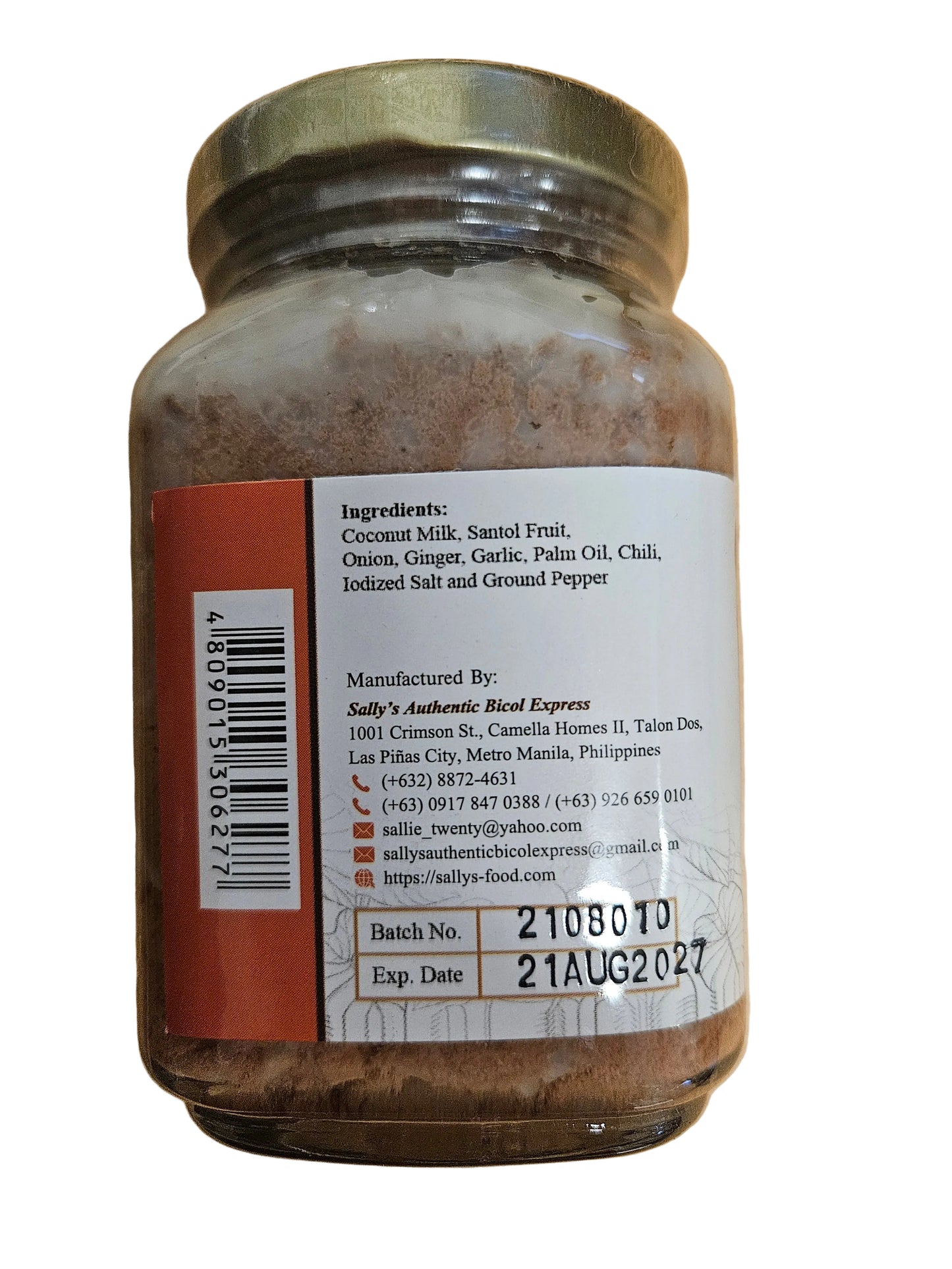 SALLY'S AUTHENTIC BICOL EXPRESS SANTOL 250G
