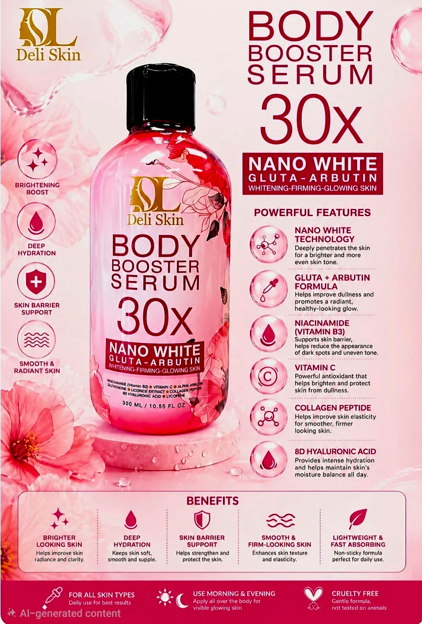 DELI SKIN BODY BOOSTER SERUM 30X NANO WHITE 300ML