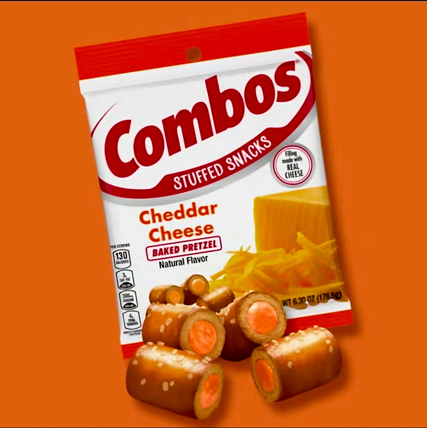 COMBOS Stuffed Snacks Baked Pretzel CHEDDAR CHEESE 178g