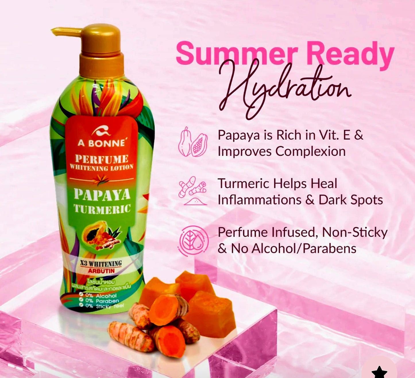 A BONNE' PERFUME WHITENING LOTION PAPAYA TURMERIC 500ml