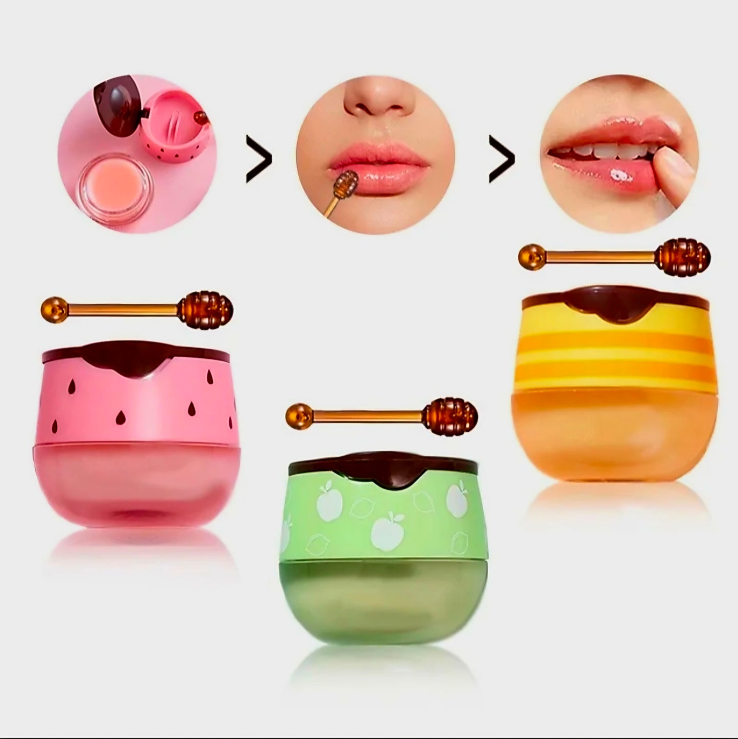 CC Glam & Beauty (CHERRY) Propolis Beewax LIP MASK in HONEYPOT with Hygienic Lip Applicator 5g