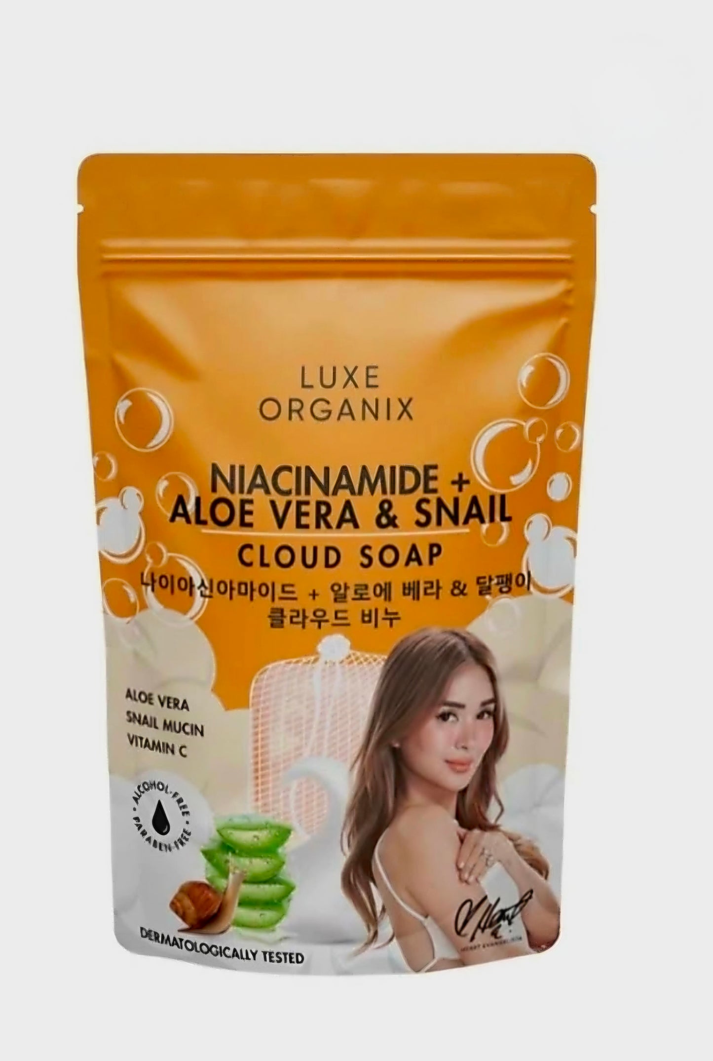 Luxe Organix ALOE VERA & SNAIL Cloud Soap (Foaming Net) 180g SINGLE PACK
