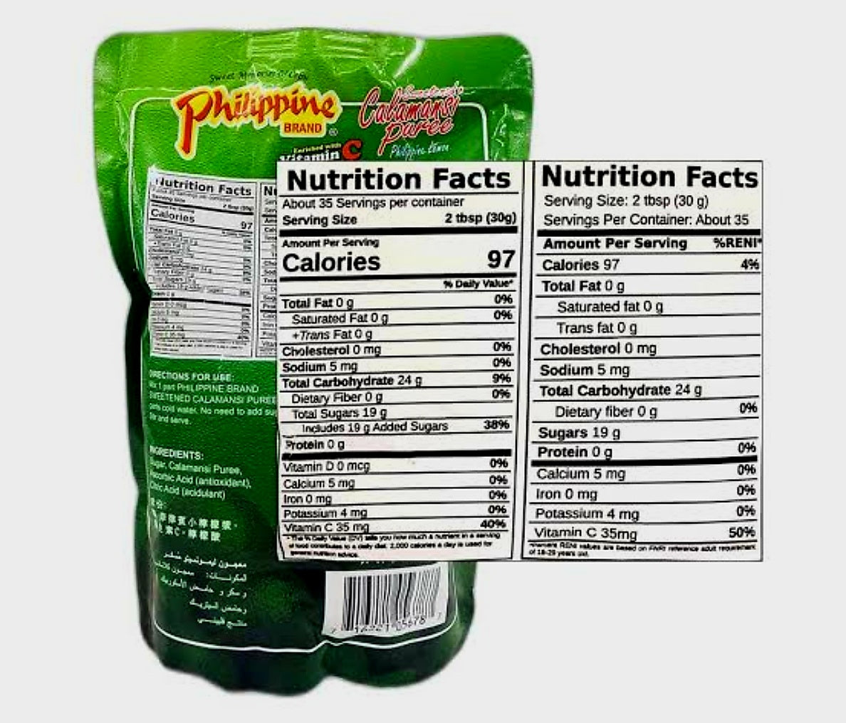 Philippine Brand Sweetened LEMONSITO PUREE 1-kilo Resealable Pouch