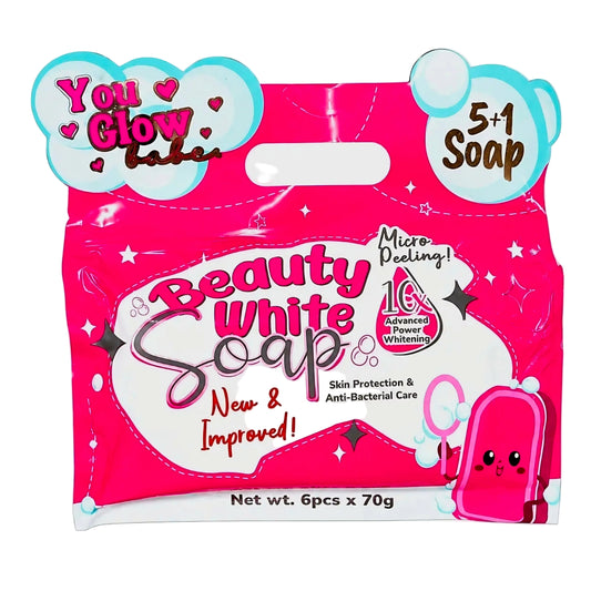 YOU GLOW BABE 5+1  BEAUTY WHITE SOAP 70G×6 (NEW PACK 5+1 BUNDLE)