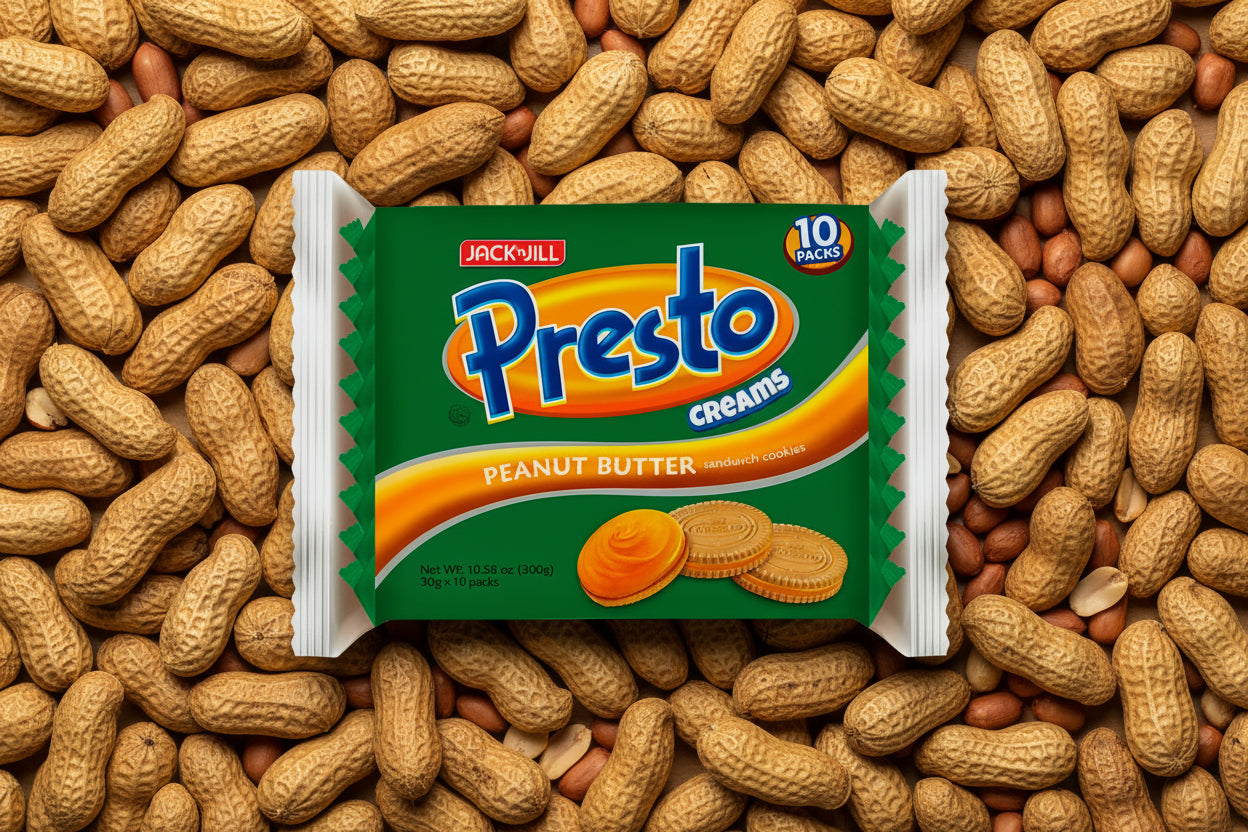 JACK&JILL PRESTO CREAMS PEANUT BUTTER SANDWICH COOKIES 30g×10
