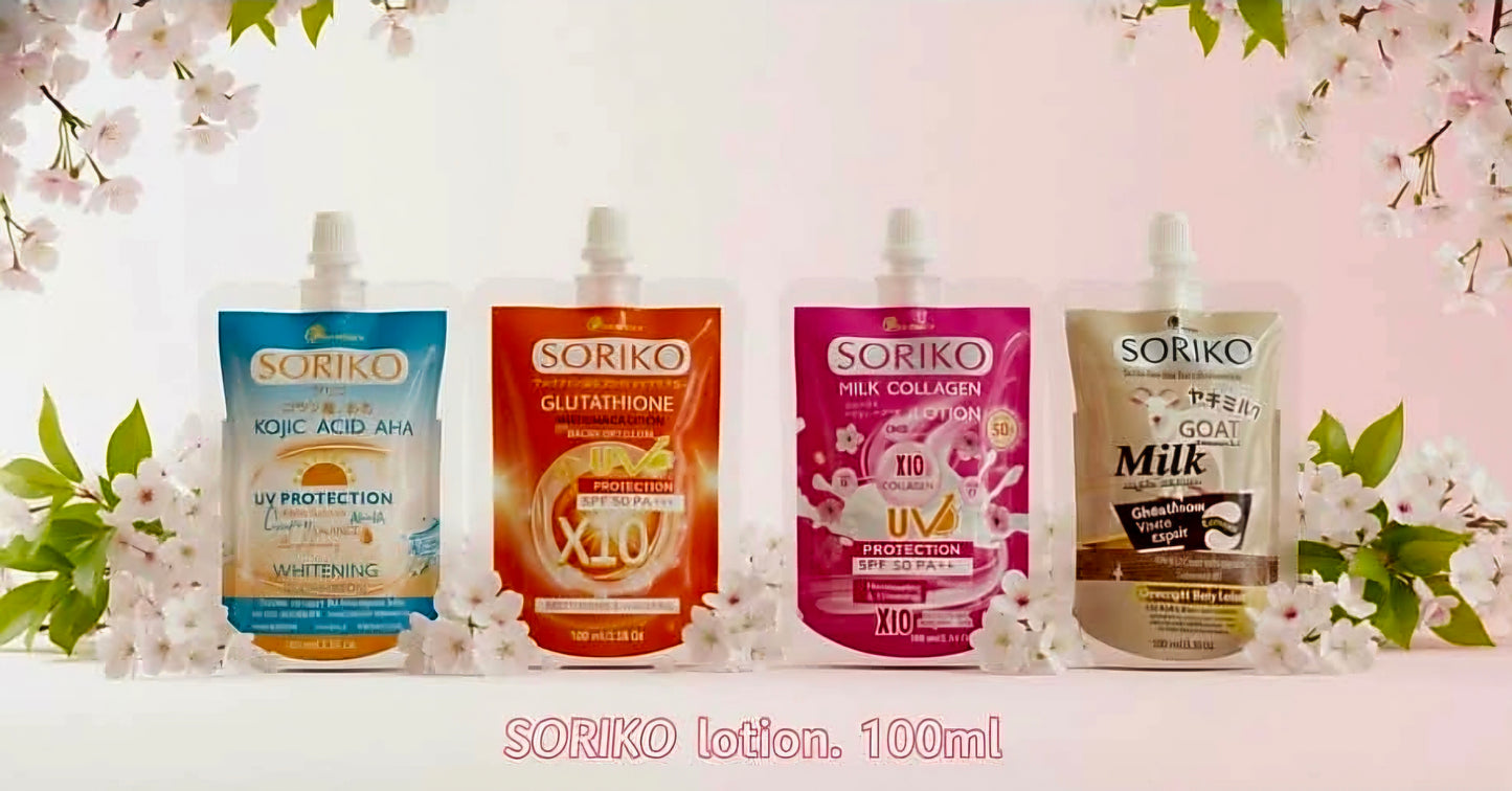 So Beauty SORIKO Milk X10 Collagen Q10 SPF50 PA+++ Lotion 100g TRIAL SIZE POUCH (Thailand)