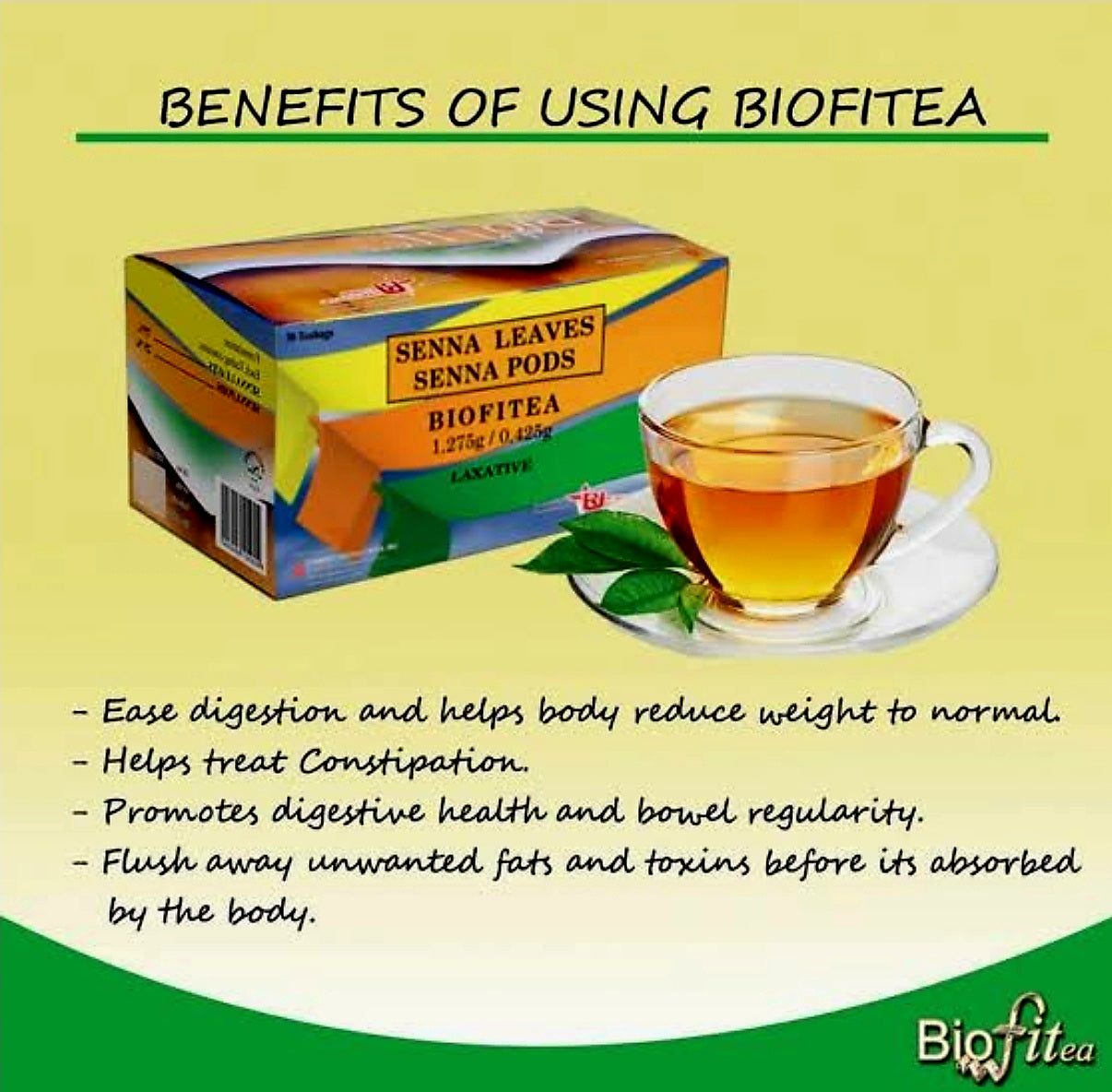 BIOFITEA Senna Leaves Senna Pods 5 Teabags TRIAL PACK