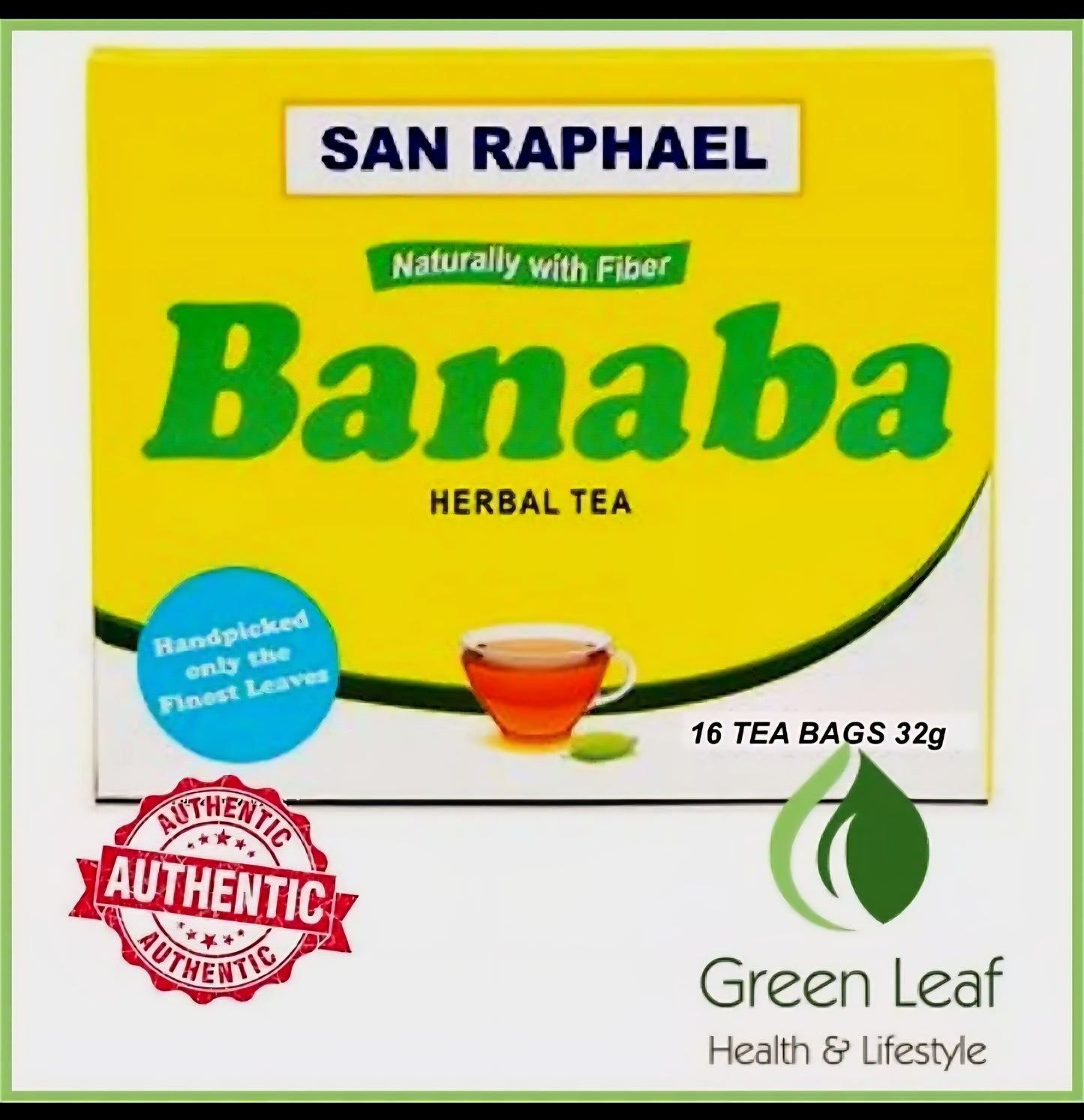 San Raphael BANABA Herbal Tea 16 Teabags (Large Pack)