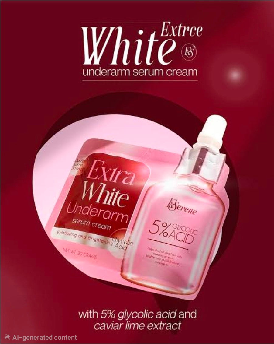 KSerene Extra White Underarm Serum Cream 5% Glycolic Acid 30g (Sensitive Skin)