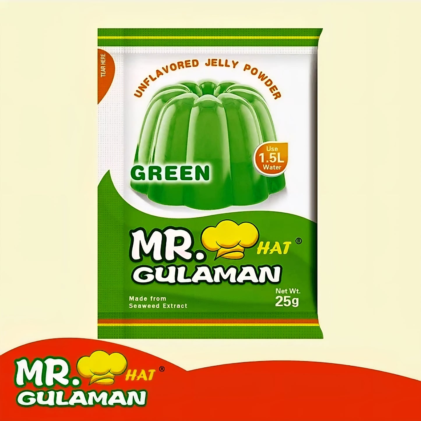 Mr. Hat UNFLAVORED GREEN GULAMAN 25g×10sachets (BOX)