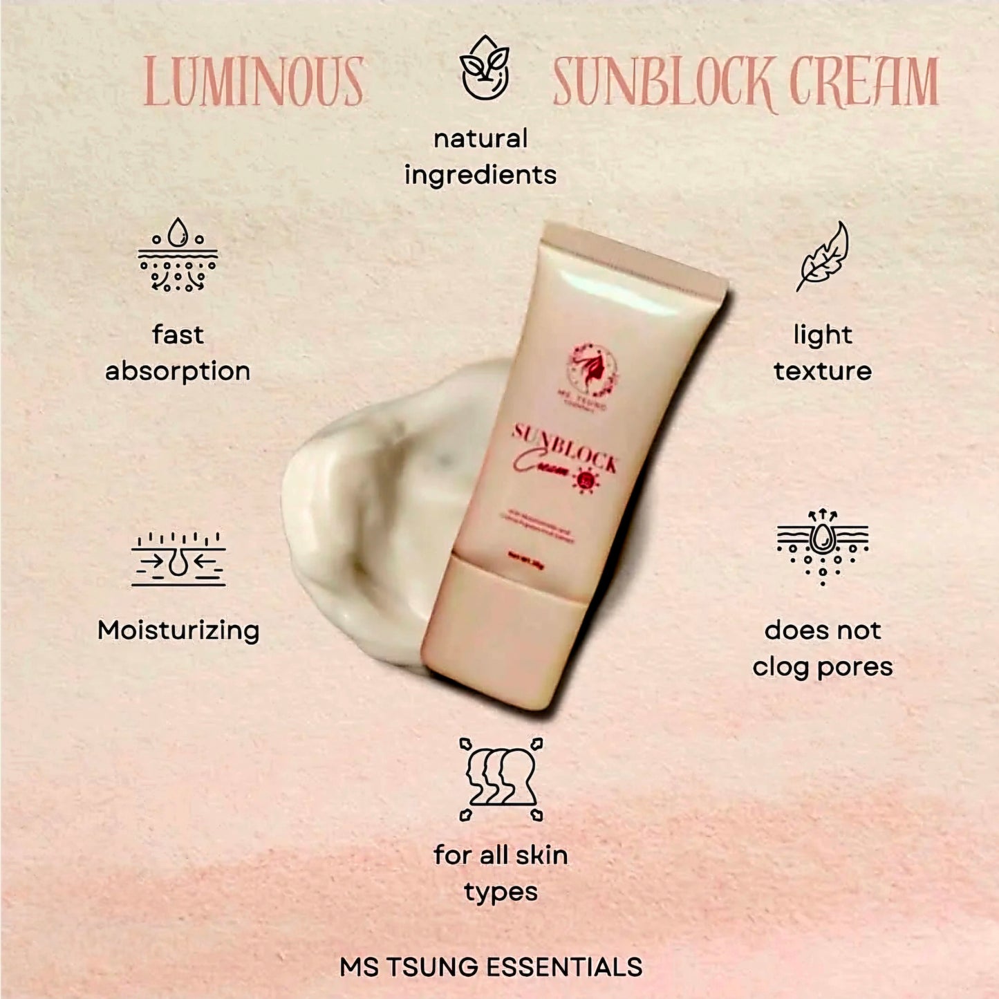 Ms.Tsung Essentials LUMINOUS SUNBLOCK CREAM SPF30 30g