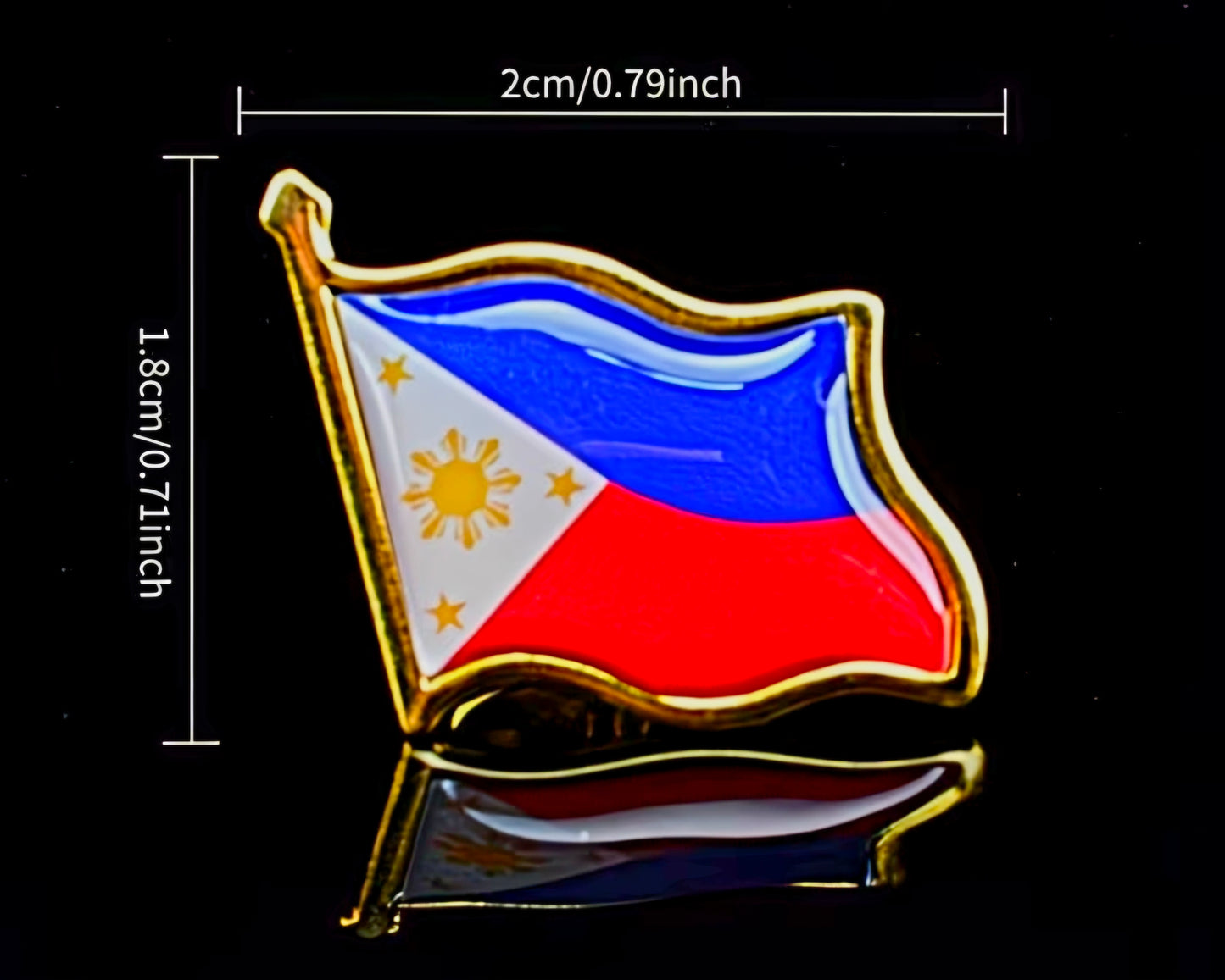 Vintage PHILIPPINE FLAG Commemorative Lapel Pins Metal Brooch (1-piece)