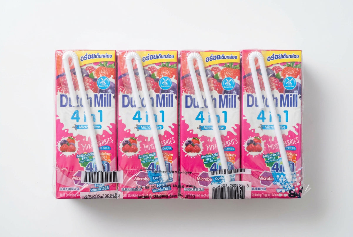 4-PACK DUTCH MILL 4-IN-1 YOGHURT DRINK MIXED BERRIES 180ML×4 (THAILAND)