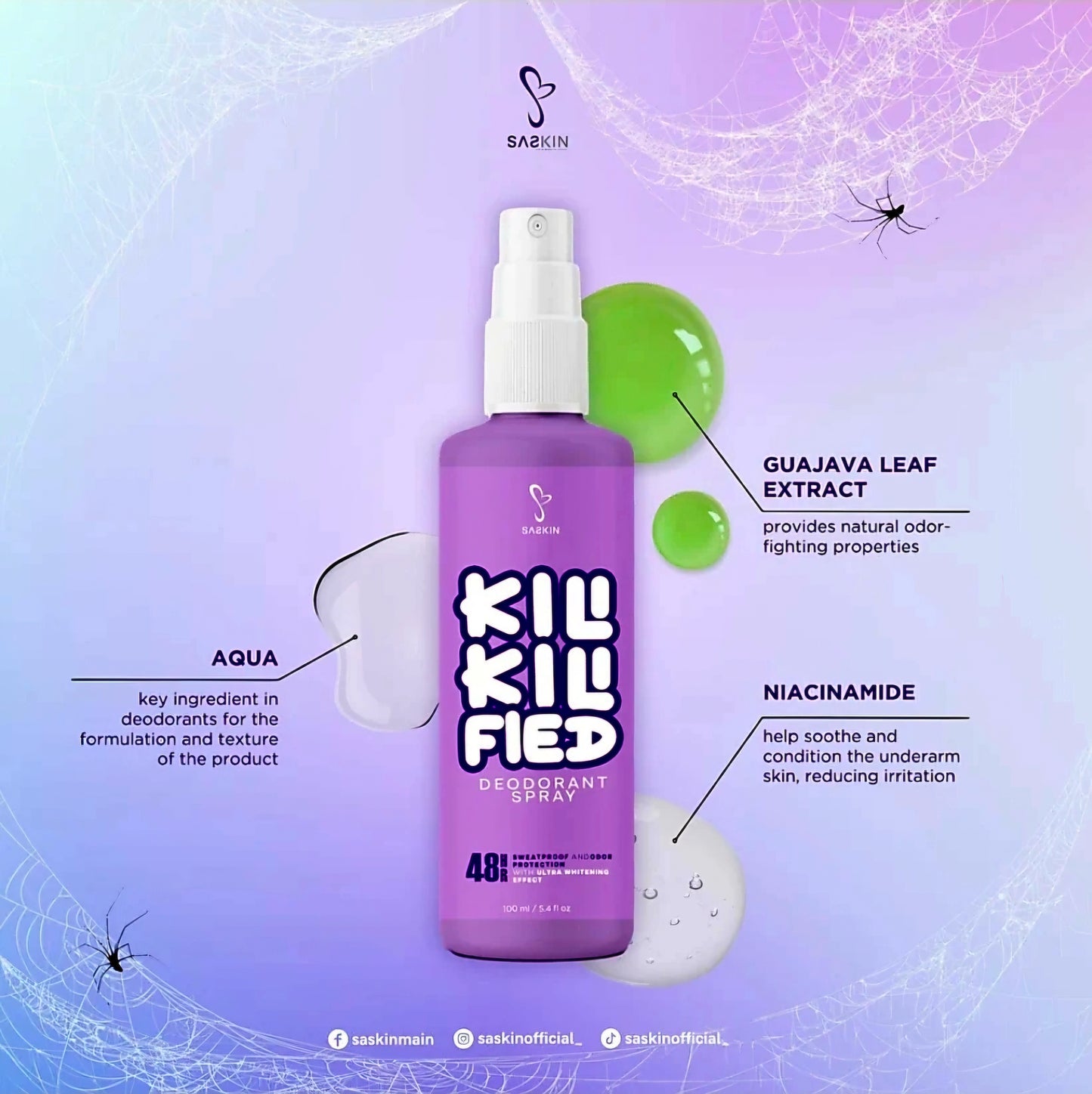 SASKIN KILI-KILI FIED DEODORANT SPRAY 60ML