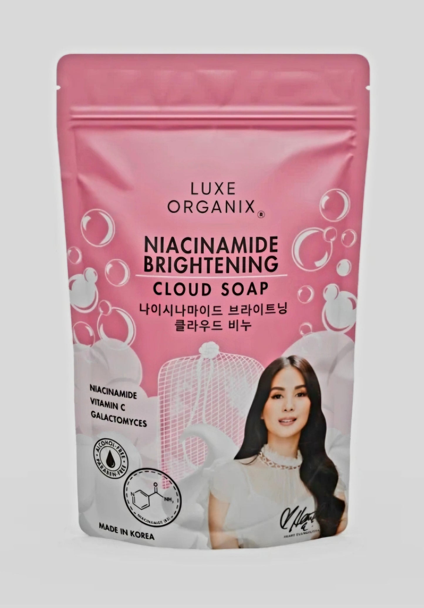 Luxe Organix NIACINAMIDE ALPHA ARBUTIN Cloud Soap (Foaming Net) 180g SINGLE PACK
