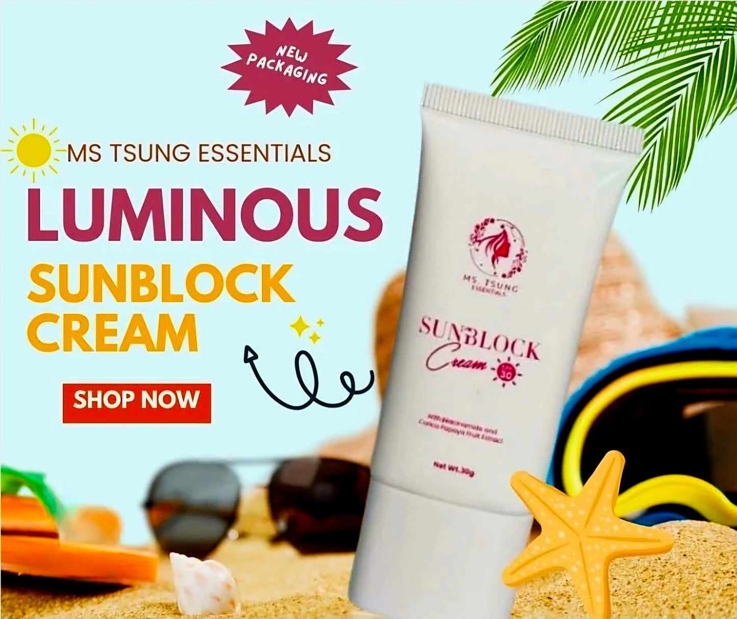 Ms.Tsung Essentials LUMINOUS SUNBLOCK CREAM SPF30 30g
