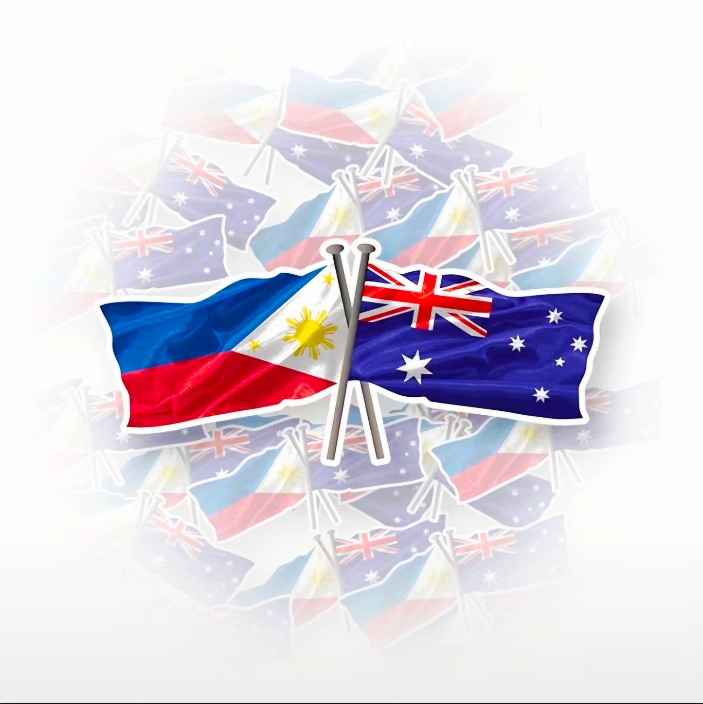 Philippines-Australia Flag Patriotic CAR DECAL/STICKER