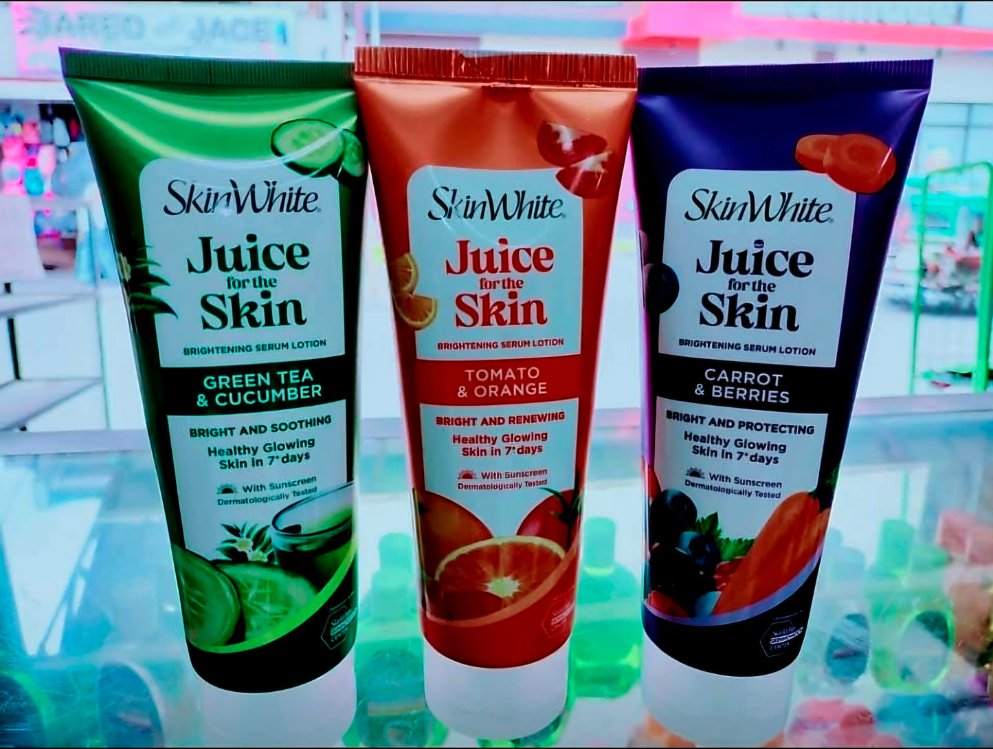 SkinWhite Juice For The Skin TOMATO & ORANGE Brightening Serum Lotion BRIGHT & RENEWING 180ml (ORANGE)