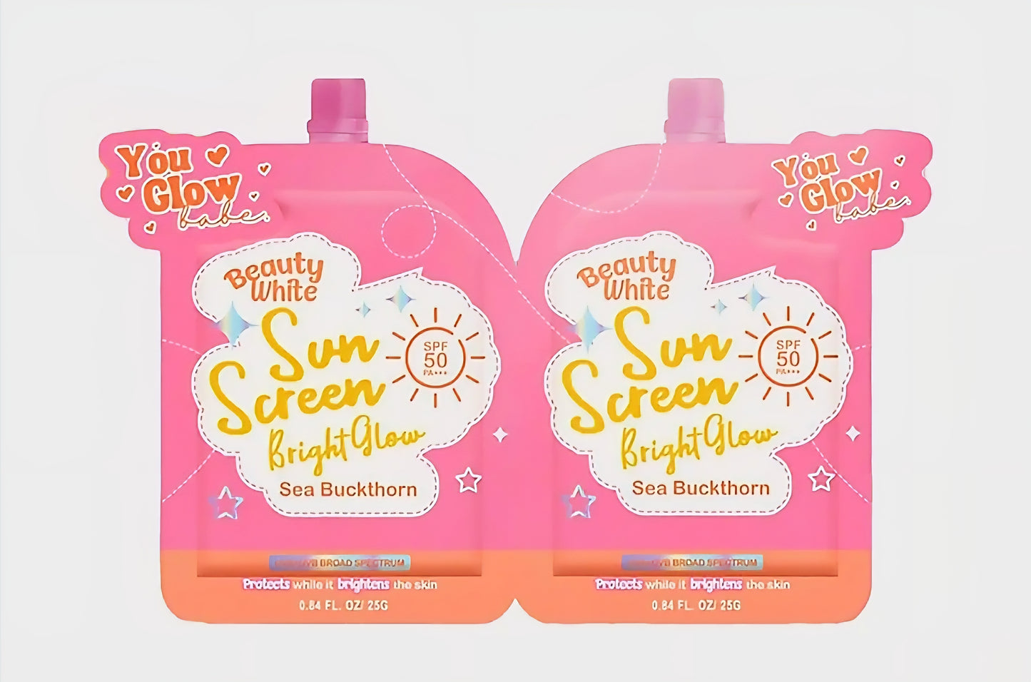 You Glow Babe Beauty White Sunscreen Bright Glow SPF50 PA+++ TWINPACK 25g×2
