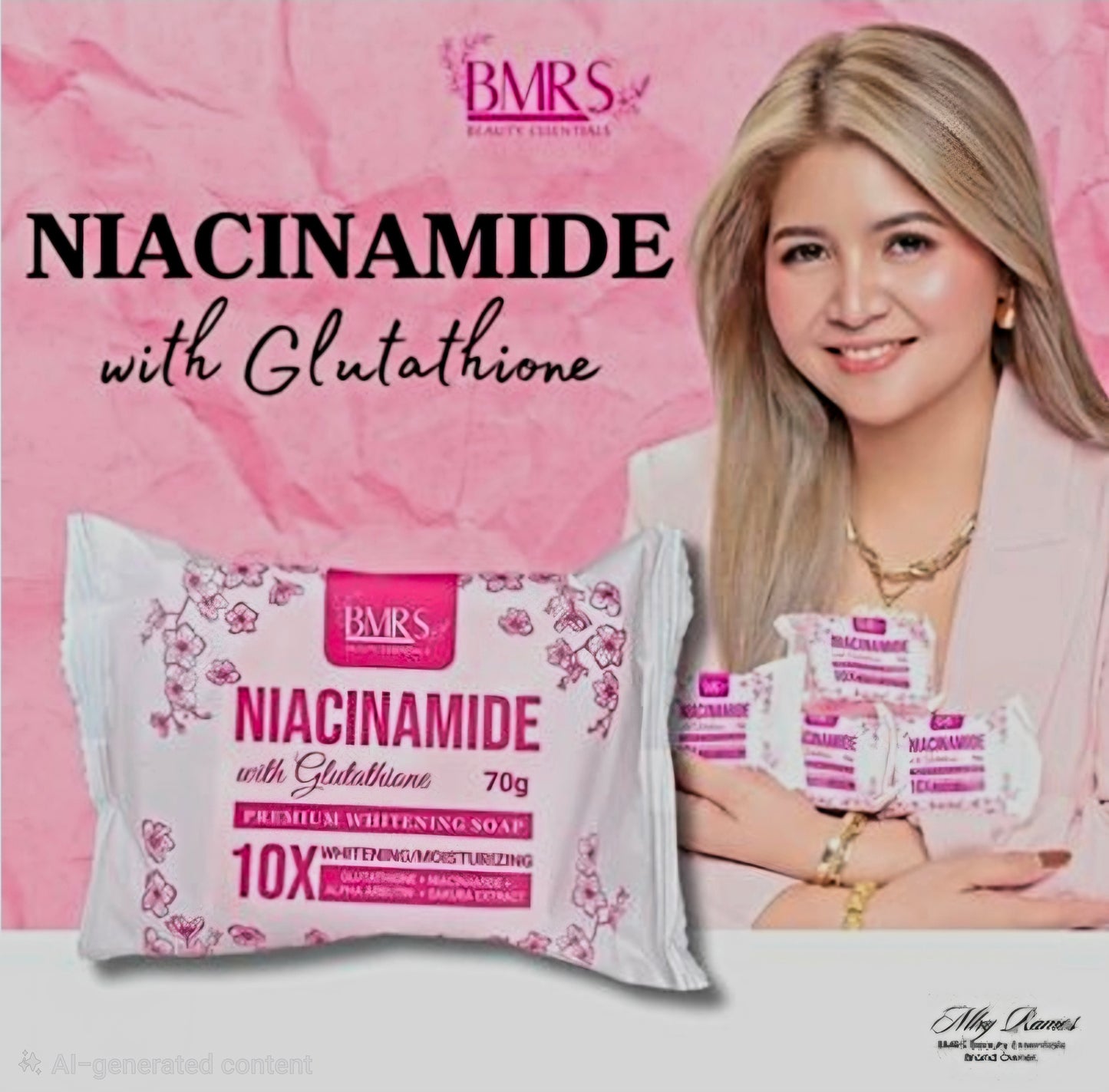 BMRS Niacinamide with Glutathione Premium Whitening Soap 70g