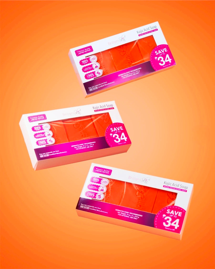 Brilliant Skin KOJIC ACID SOAP Trio-Pack 70g×3-pcs (LIMITED EDITION)