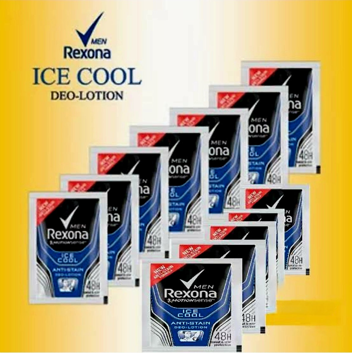 REXONA Men ICE COOL Anti-Stain Deo-Lotion 3ml×12sachets Hanger (TRAVEL SIZE)