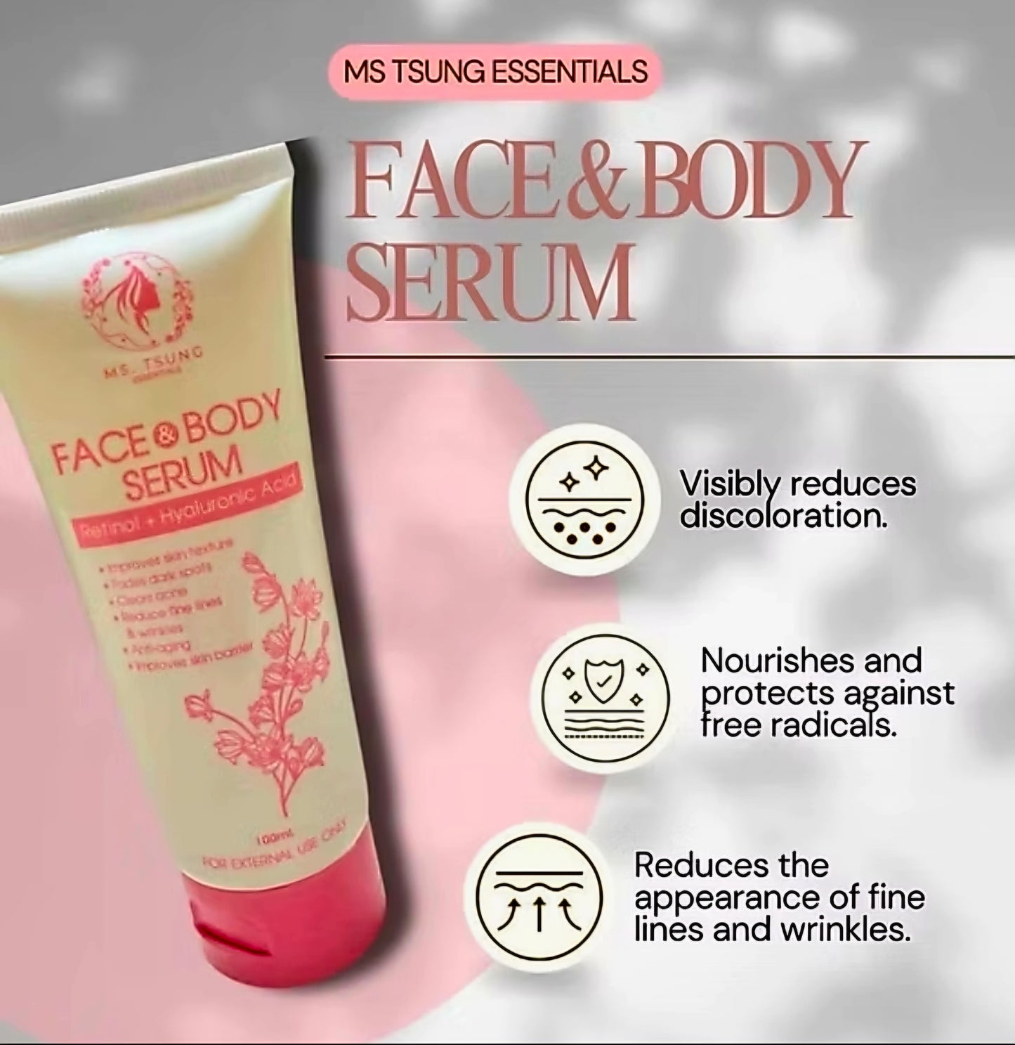 MS.TSUNG Face & Body Serum Retinol +Hyaluronic Acid 100ml