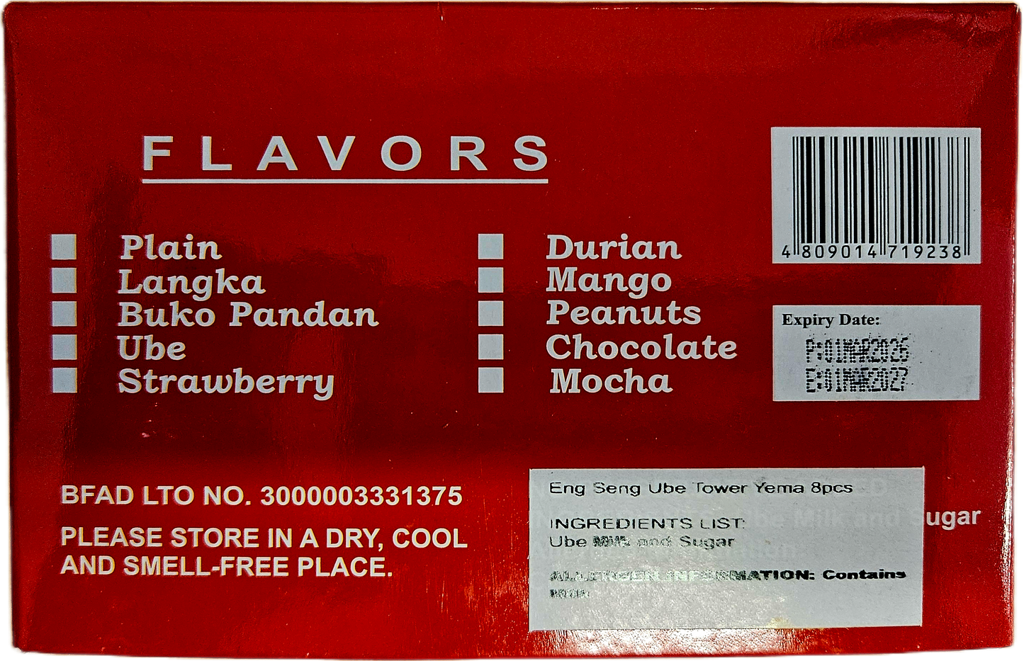 ENG SENG DAVAO SPECIAL UBE YEMA TOWER 8-PIECES