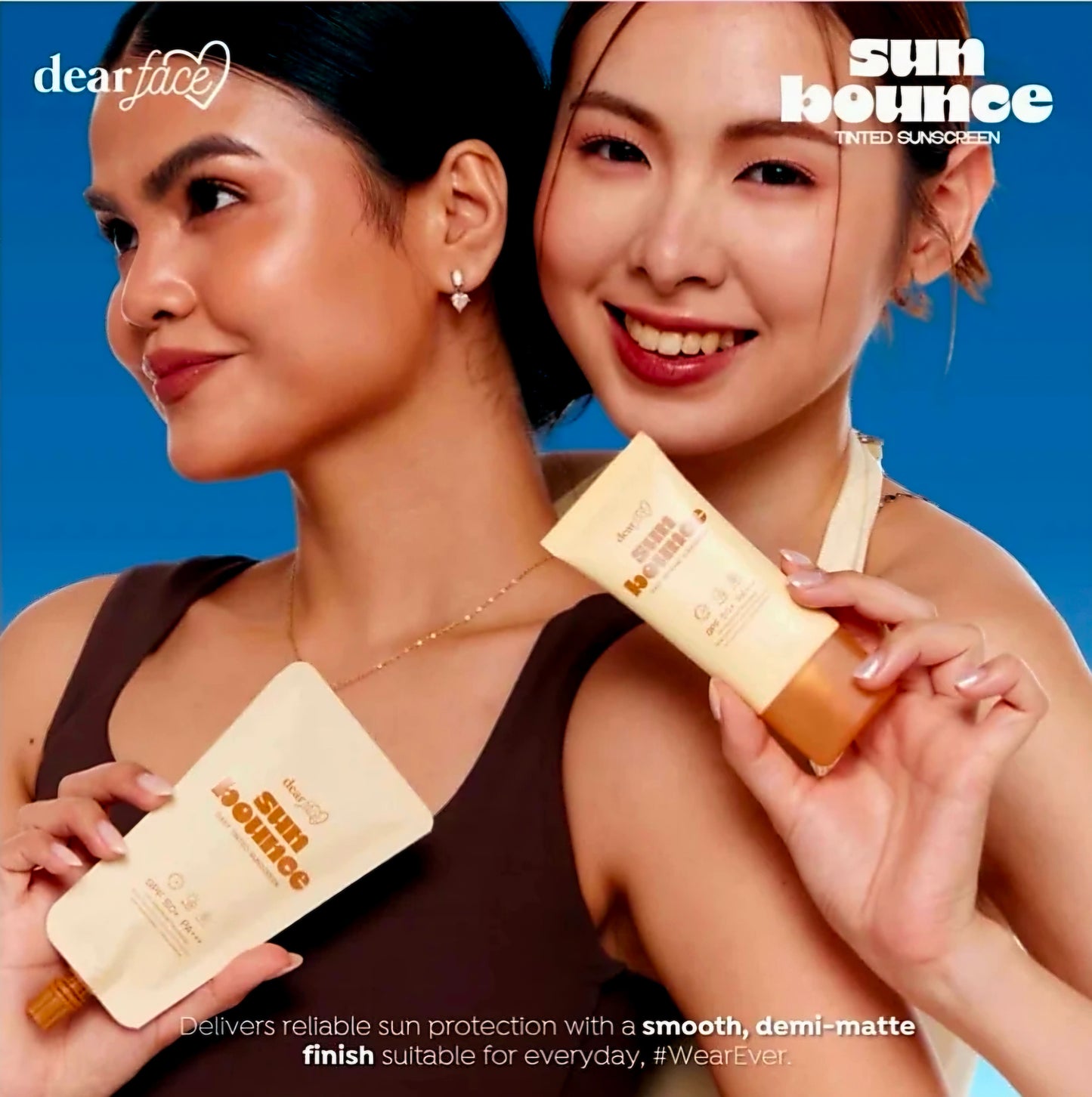 DearFace SUN BOUNCE Daily Tinted Suncreen 30ml×2 TWINPOUCH SPF50 PA+++ UVA/UVB Protection