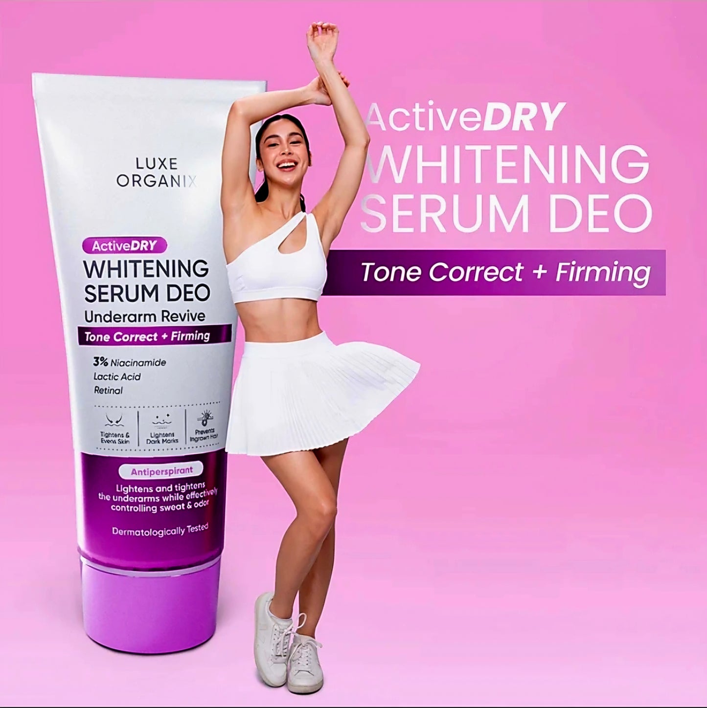 Luxe Organix WHITENING SERUM DEO Underarm Revive Tone Correct + Firming 50g