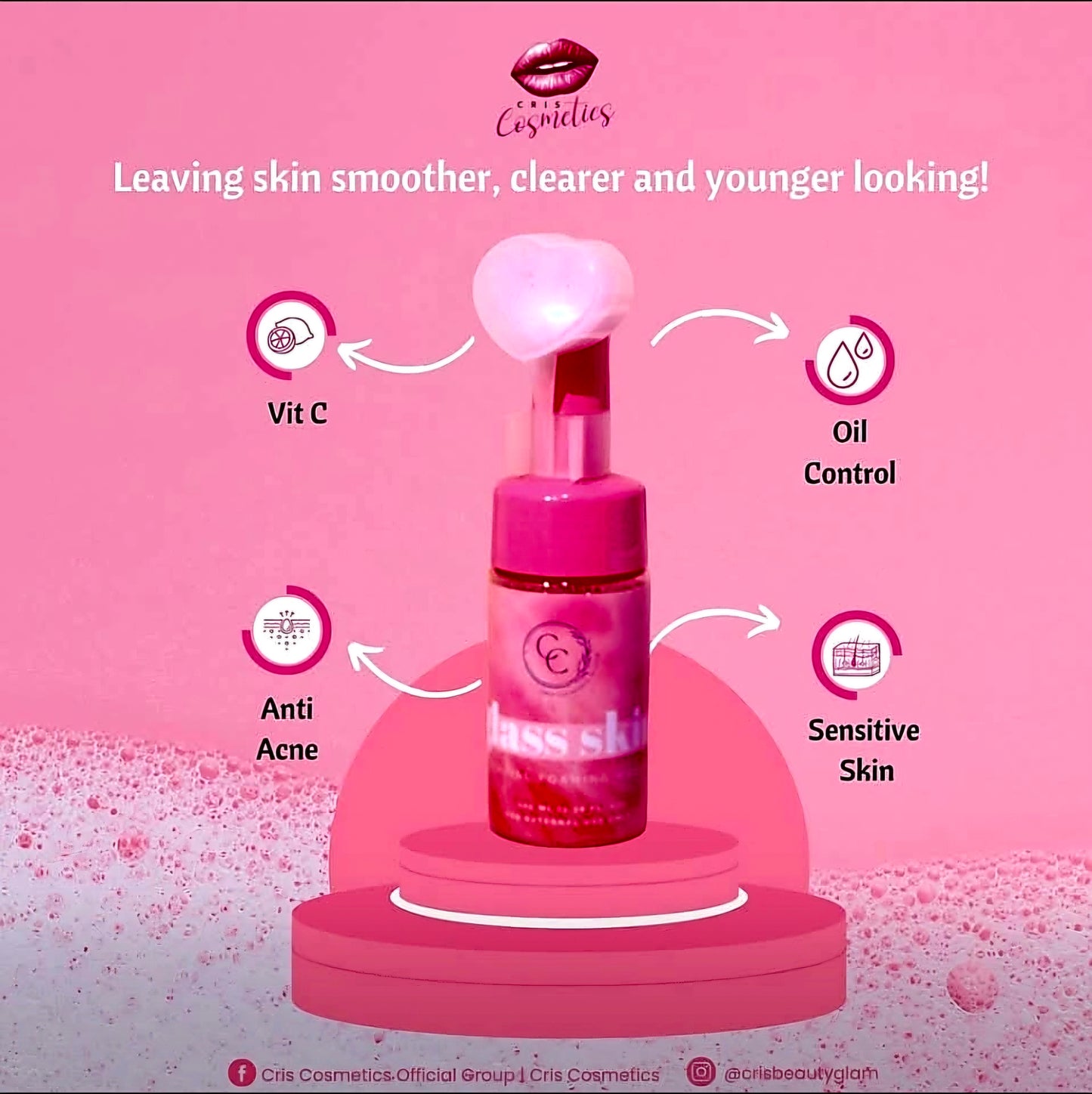 CC Glam & Beauty GLASS SKIN Facial Foaming Wash 100ml