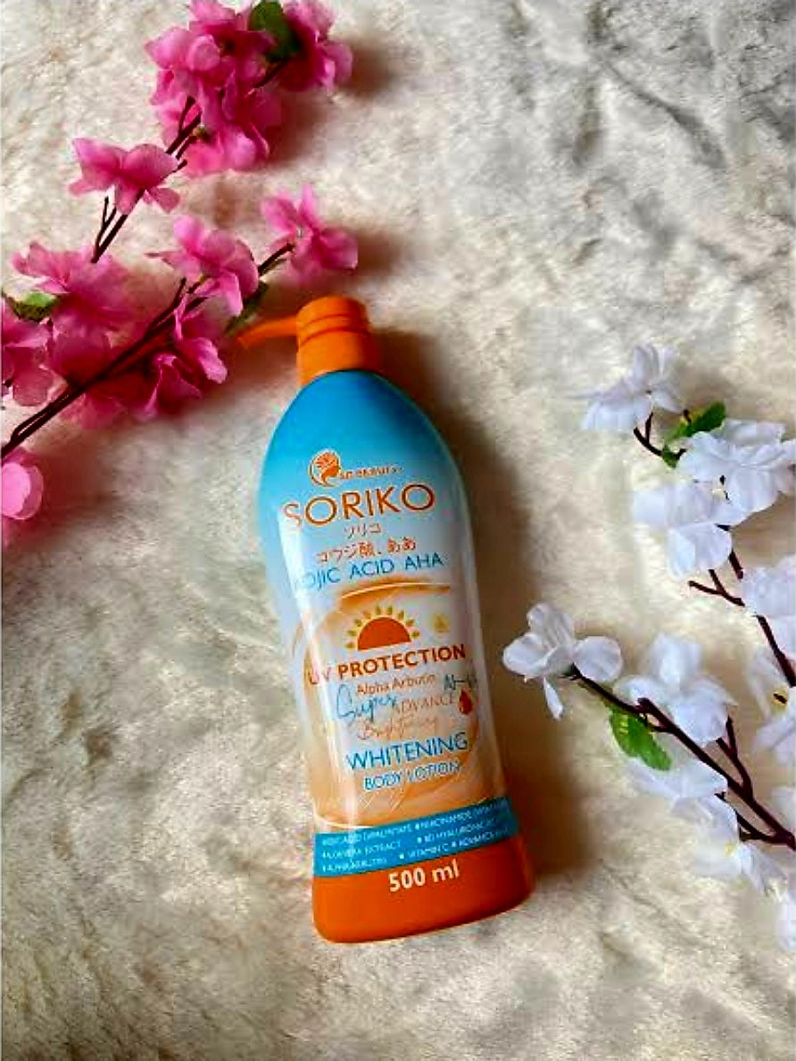SORIKO Kojic Acid AHA Super Advance Brightening Lotion SPF50+ UV PROTECTION 500ml