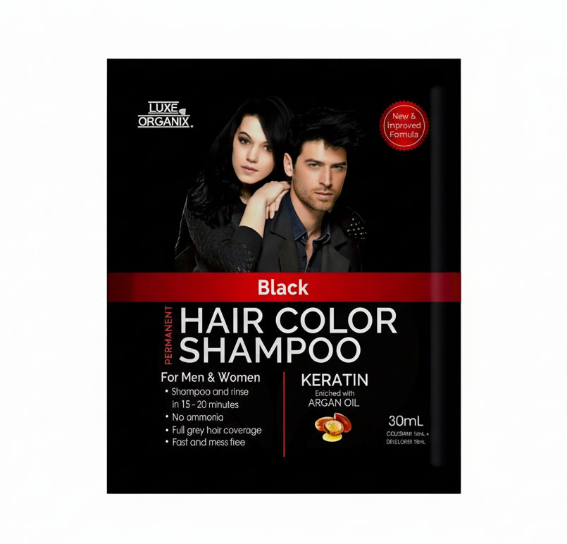 Luxe Organix HAIR COLOR SHAMPOO 30ml (BLACK)