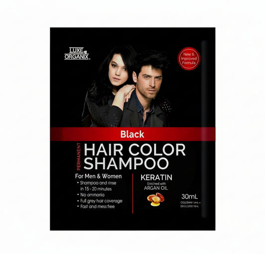LUXE ORGANIX HAIR COLOR SHAMPOO 30ML (BLACK)