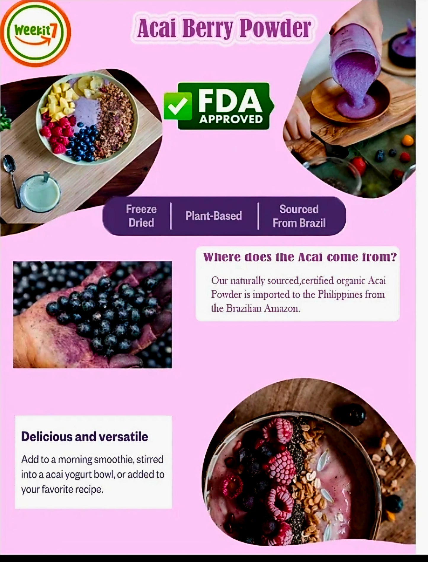 Weekit7 ACAI BERRY BEAUTY Juice 5g x 7-sachets